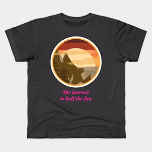 The Journey Is Half The Fun Mountain Rock Climbing Kids T-Shirt